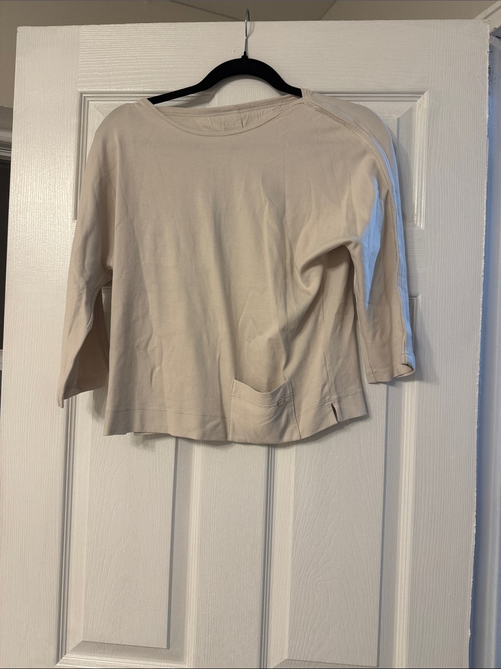 Marc Cain Cream Boatneck Three-Quarter Sleeve Top